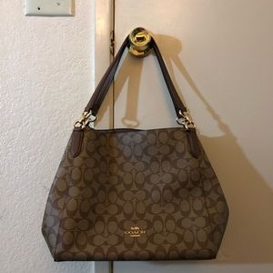 Coach Hallie Hobo Shoulder Handbag New Monogramme